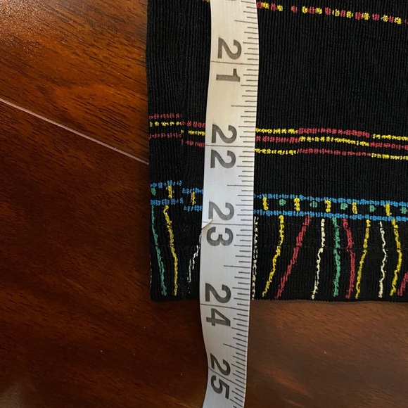 Softwear By Mark Singer Black Pants with Colorful Patterns elastic waist band L - Picture 8 of 9